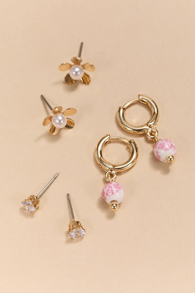 Kim Ceramic Mixed Earring Set
