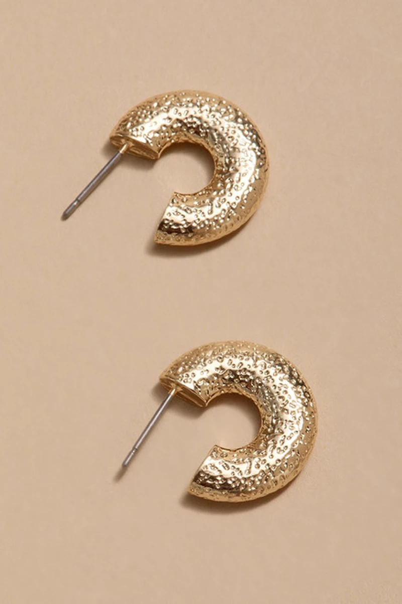 Emily Textured Bold Hoop Earrings