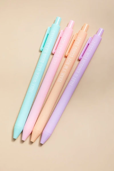 Text Print Colorful Pen Set
