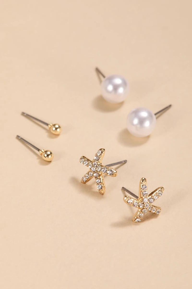 Donna Starfish Stud Earring Set