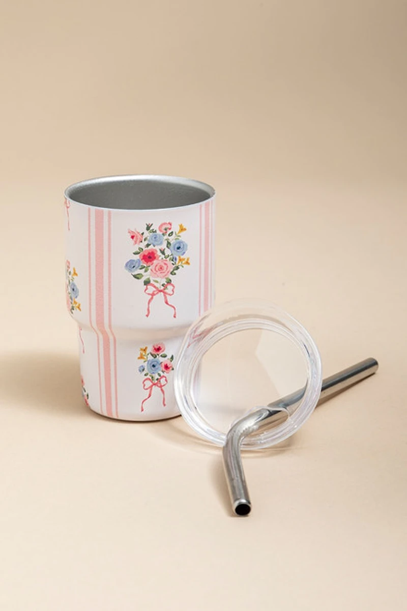 Floral Striped 2oz Tiny Tumbler