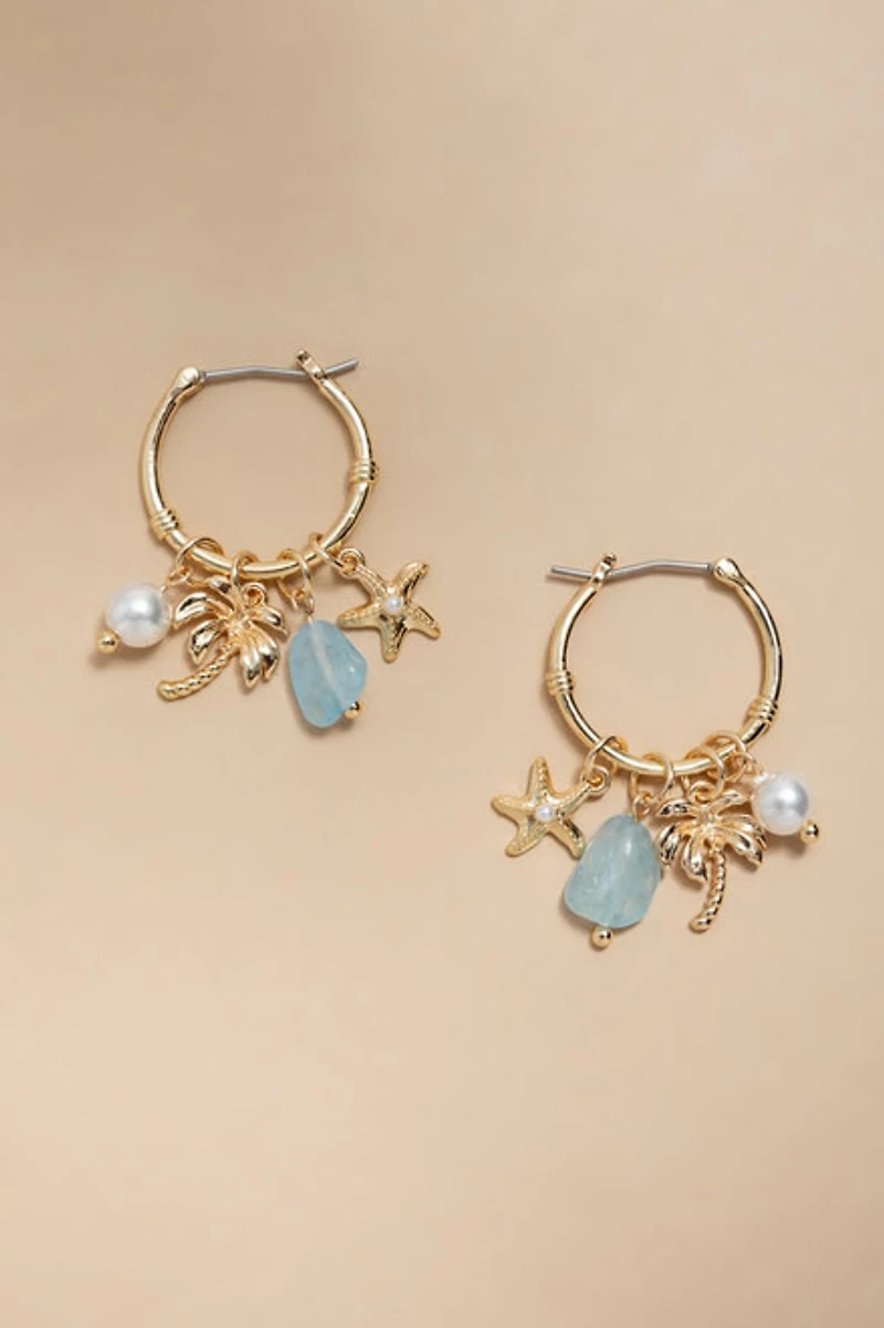 Clare Charm Hoop Earrings