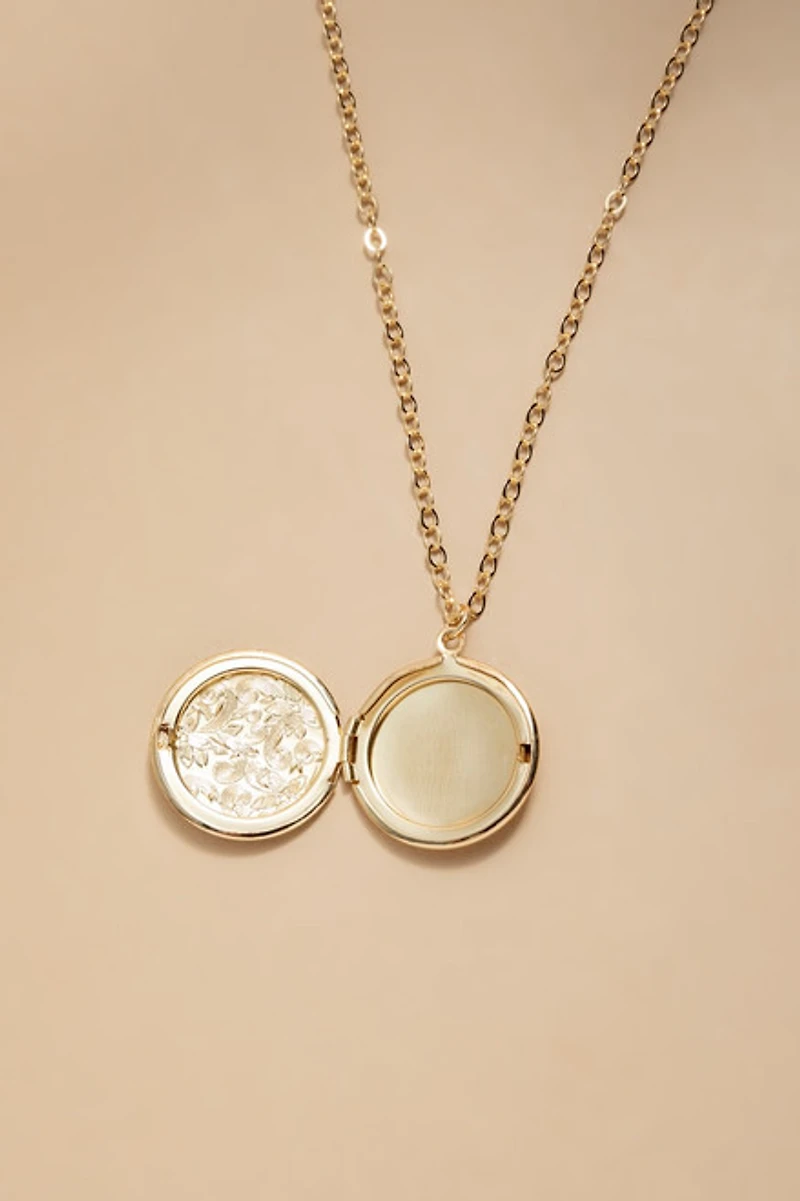 Jodie Gold Locket Pendant Necklace