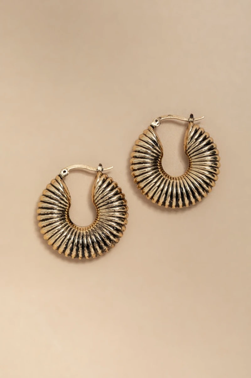 Grace Embossed Hoop Earrings