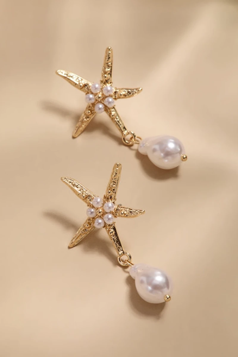 Stella Pearl Starfish Drop Earrings