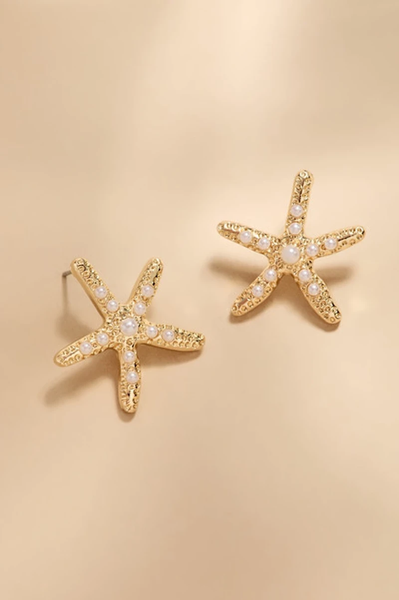 Marla Pearl Starfish Stud Earrings