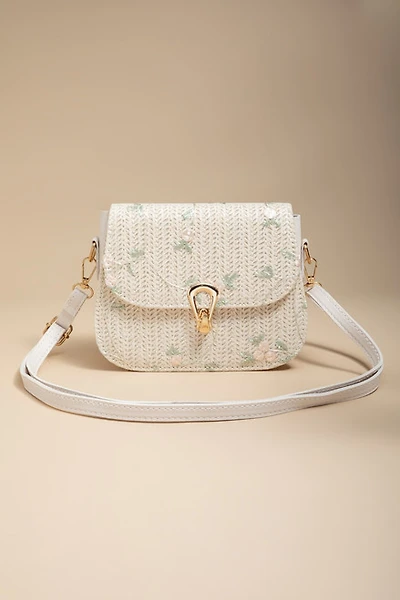 Dianne Floral Straw Crossbody Bag