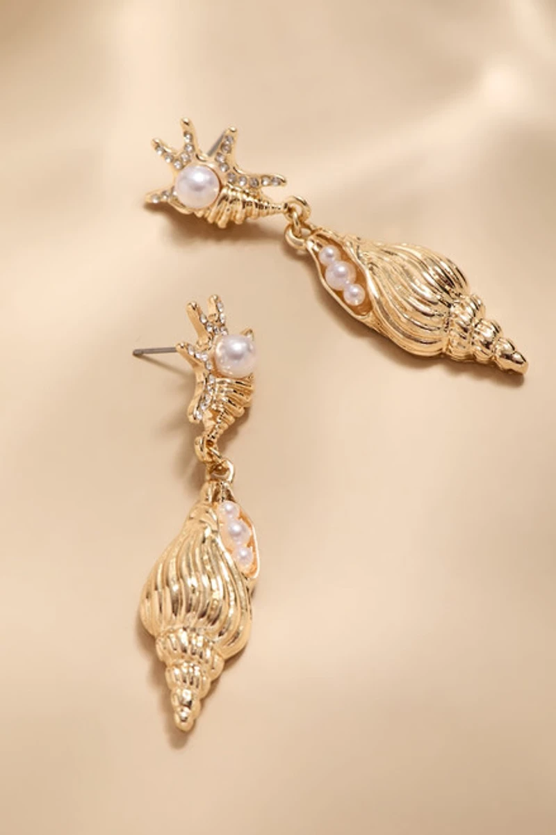 Rae Pearl Conch Drop Earrings