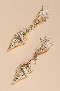 Rae Pearl Conch Drop Earrings
