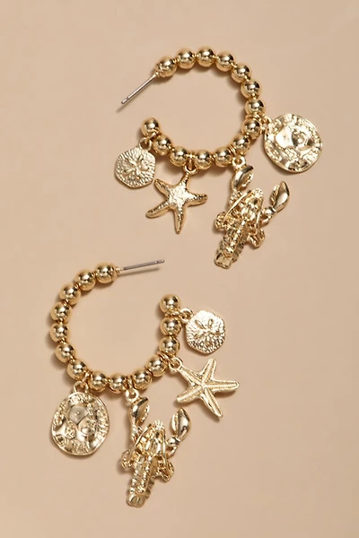 Candice Gold Bead Charm Earrings