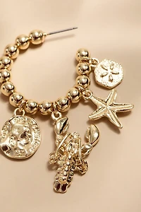Candice Gold Bead Charm Earrings