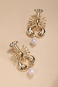Ursula Pearl Lobster Drop Earrings