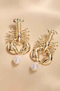 Ursula Pearl Lobster Drop Earrings