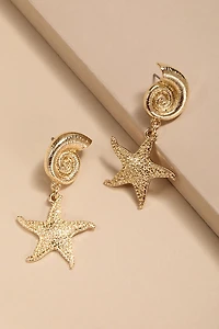 Elsa Starfish Swirl Drop Earrings