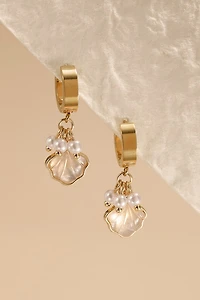 Amy Pave Shell Drop Earrings