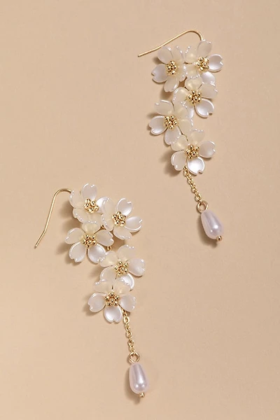 Alyssa Pearlescent Flower Drop Earrings