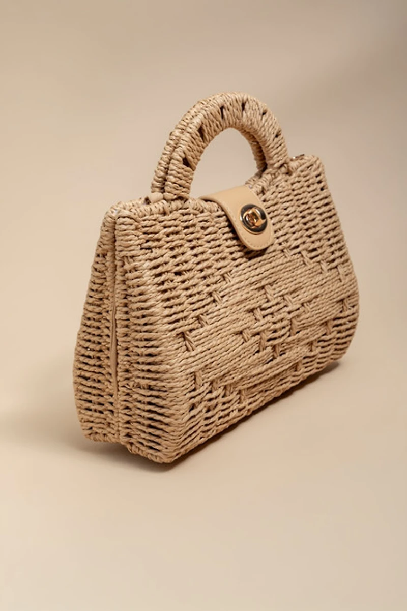 Noelle Mini Rattan Satchel Bag