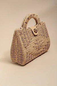Noelle Mini Rattan Satchel Bag