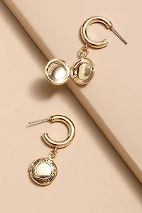 Anne Mini Locket Drop Earrings