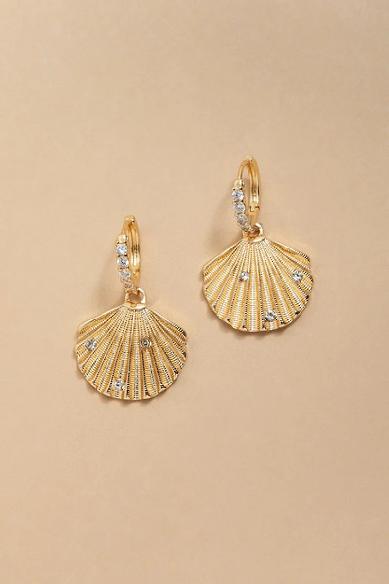 Joan Pave Clam Shell Drop Earrings