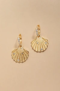 Joan Pave Clam Shell Drop Earrings