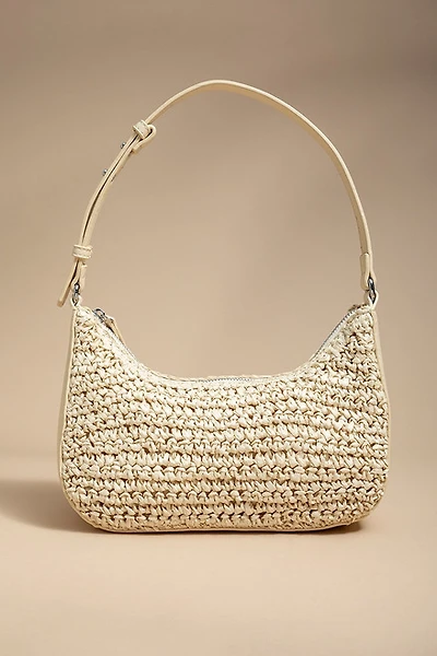 Elaine Woven Straw Hobo Handbag