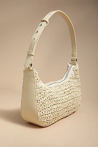 Elaine Woven Straw Hobo Handbag