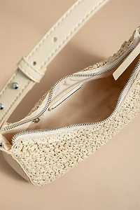 Elaine Woven Straw Hobo Handbag