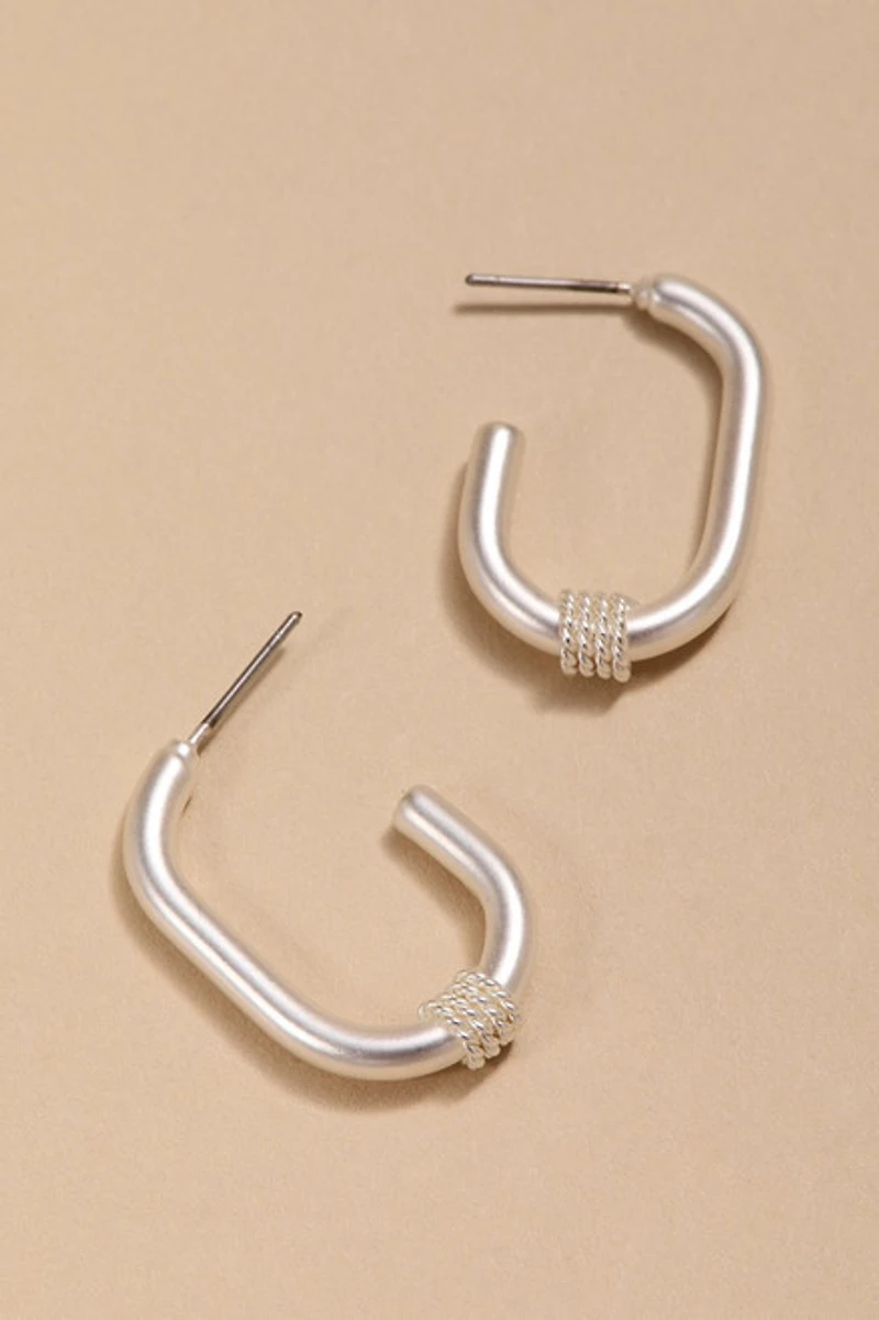 Bridget Satin Oval Hoop Earrings