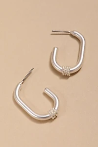 Bridget Satin Oval Hoop Earrings