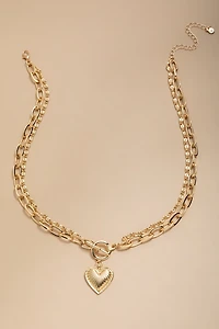 Robyn Gold Heart Pendant Necklace