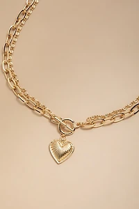 Robyn Gold Heart Pendant Necklace