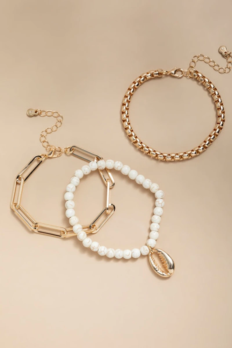 Angie Pearl Mixed Bracelet Set