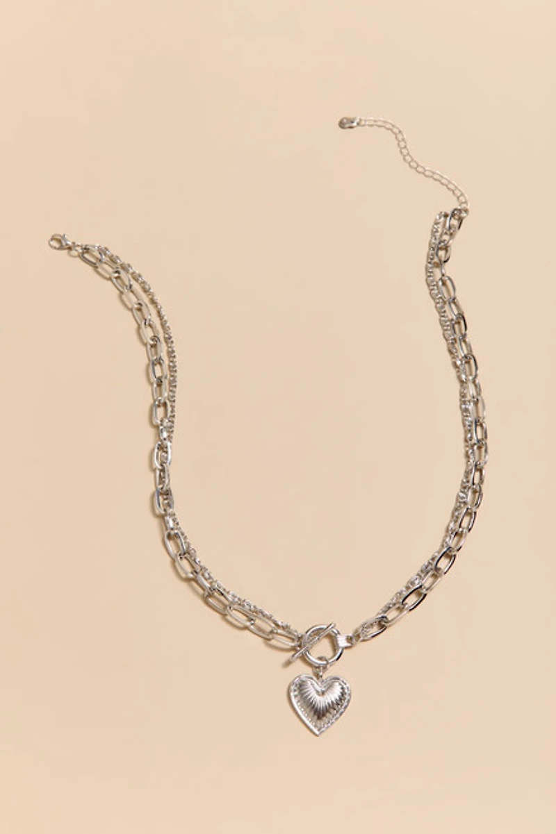 Natalie Layered Heart Pendant Necklace