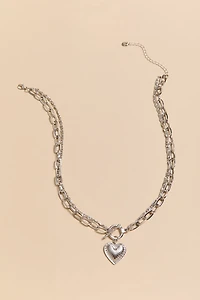 Natalie Layered Heart Pendant Necklace
