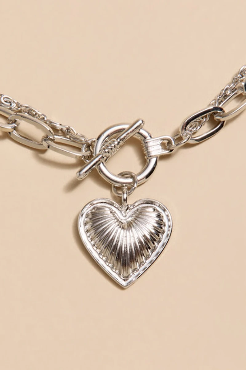 Natalie Layered Heart Pendant Necklace