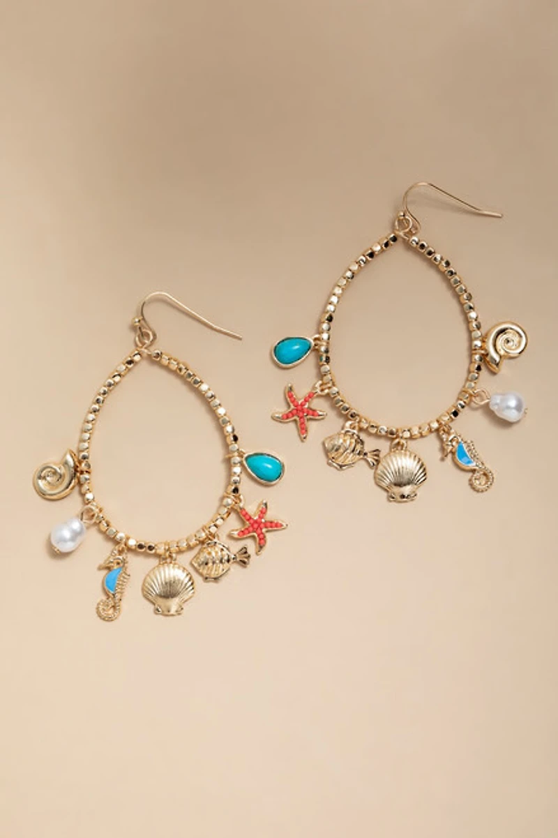 Betty Beach Charm Drop Earrings