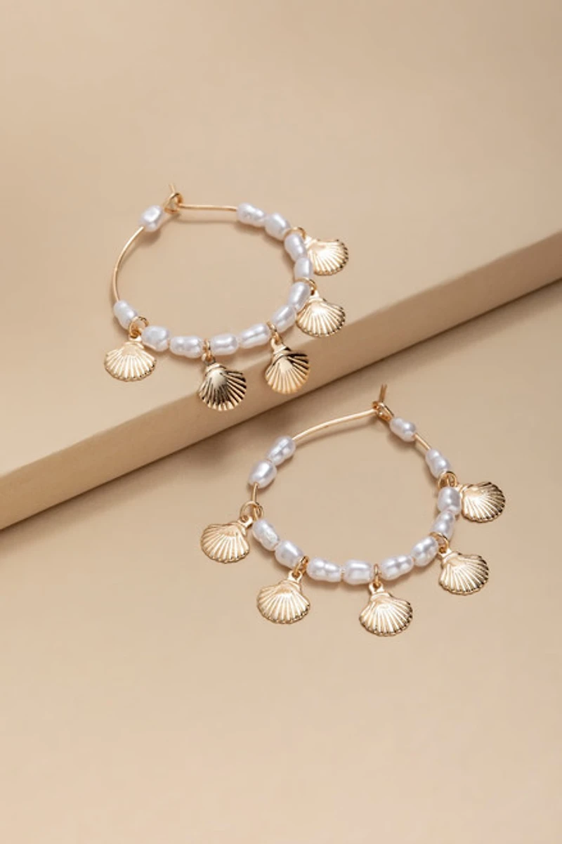 Ana Shell Charm Drop Earrings