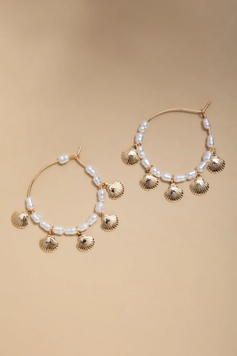 Ana Shell Charm Drop Earrings