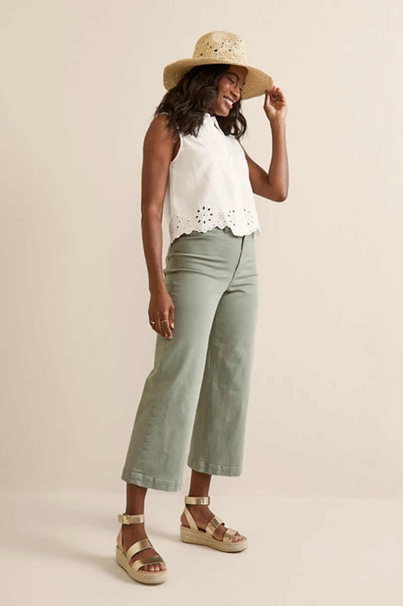 Rita Eyelet Button Down Top