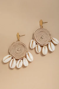 Sally Raffia Shell Drop Earrings