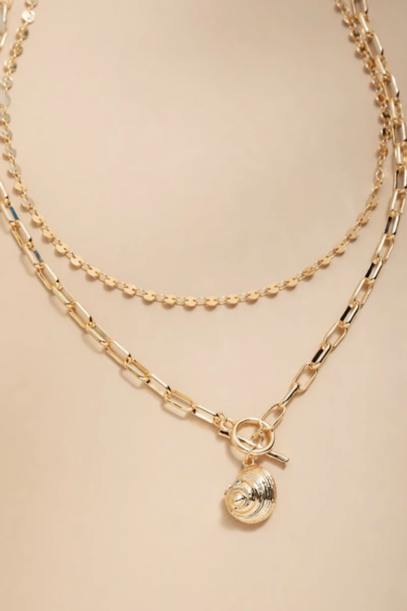 Rene Shell Pendant Layered Necklace