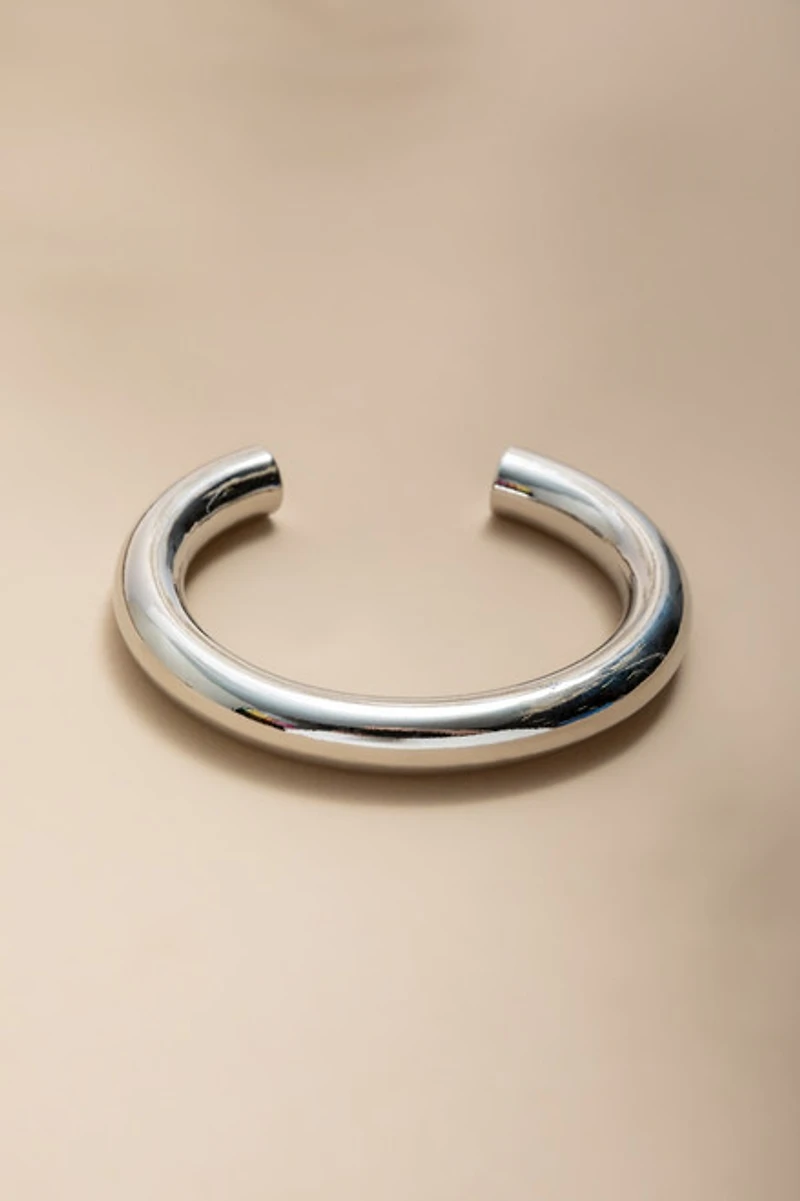 Mara Silver Sculpted Cuff Bracelet
