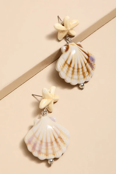 Sandy Starfish Seashell Drop Earrings