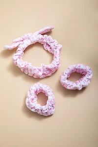 Pink Floral Print Spa Hair Set