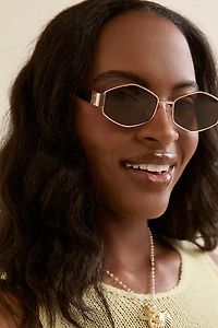 Naomi Metal Hexagon Sunglasses