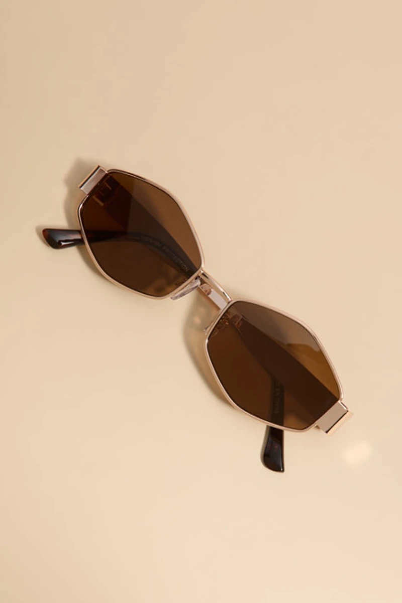 Naomi Metal Hexagon Sunglasses