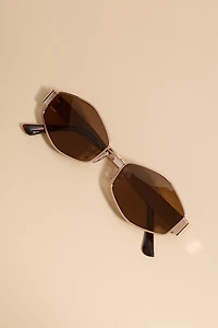 Naomi Metal Hexagon Sunglasses