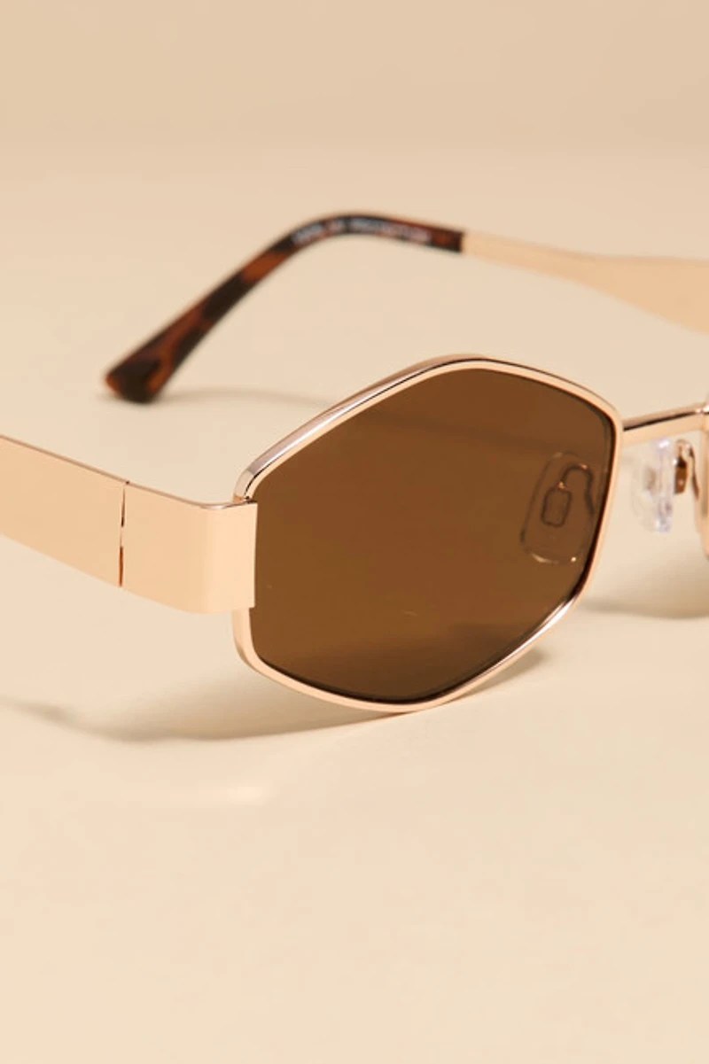 Naomi Metal Hexagon Sunglasses