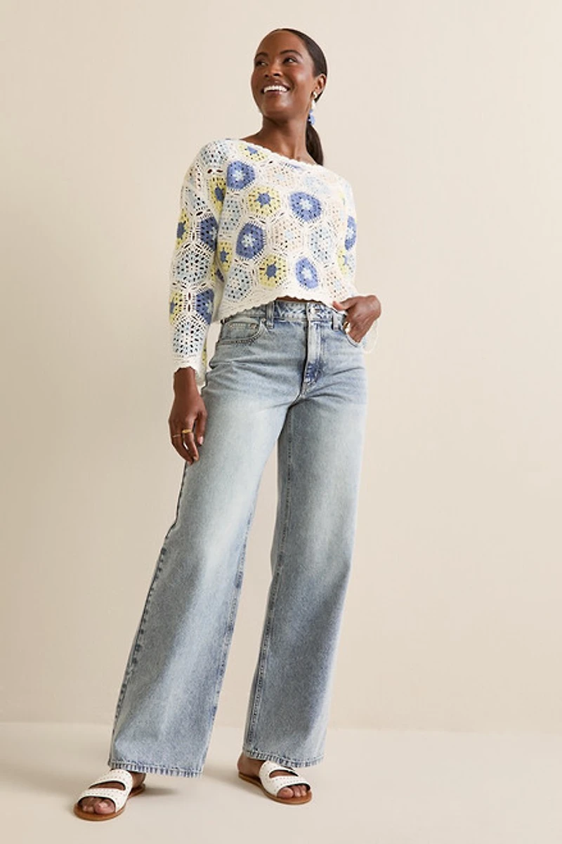 Lessie Crochet Pullover Sweater